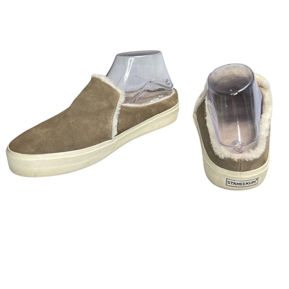 Staheekum Cozy Camp Mule 10 Stone Suede Plush Slip-On Casual Indoor Outdoor Shoe